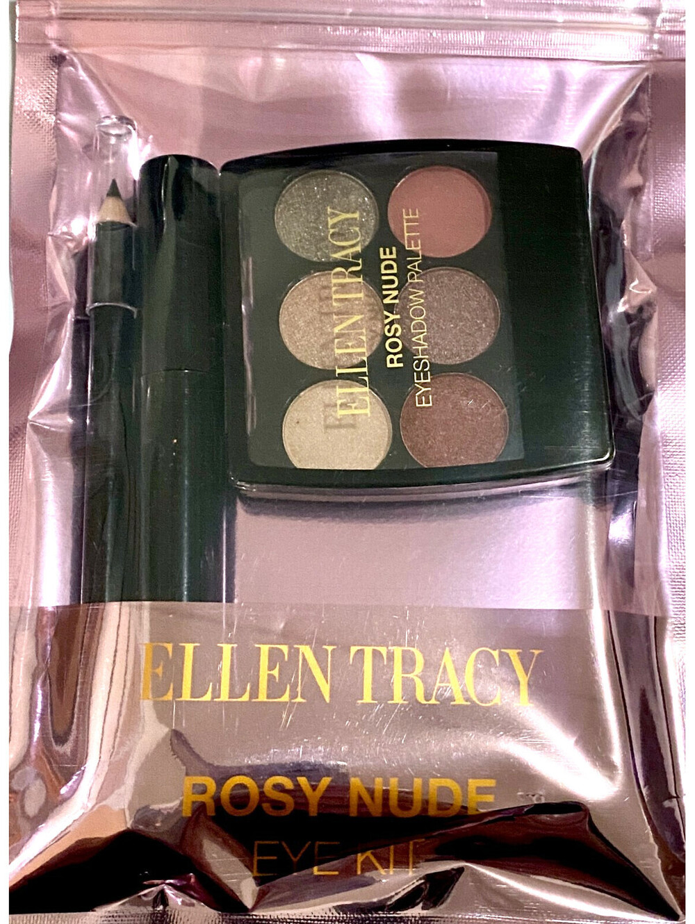 NEW Ellen Tracy Rosy Nude Eyeshadow Palette Eyeliner Mascara Set 3-Pc (Sealed)